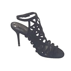 Michael Kors Trinity Ankle Strap Cage Sandal Suede Stiletto Slingback High Heel